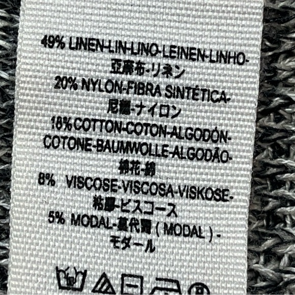 Free People ALANA sweater gray Black OFF Shoulder wide Neck marled XS Oversized - Picture 7 of 16